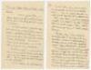 C.J. Britton, cricket writer and collector. Four page handwritten letter from Britton to George Neville Weston dated 2nd September 1933. Writing in his somewhat spidery hand, Britton opens with effusive thanks to Weston whom he believes has been the anony