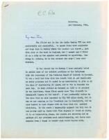 George Oswald Browning ‘Gubby’ Allen. Cambridge University, Middlesex & England 1922-1950. Three page typed letter, with good cricket content, on airmail paper dated 3rd February 1964, from Allen to Jim Swanton. At the time Allen was President of the M.C.