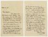 Gilbert Laird Jessop. Gloucestershire, Cambridge University, London County & England 1894-1914. Nice two page handwritten letter dated 16th April 1948 written to ‘Dear Arkell’. Jessop comments on an article on the ‘Old County’ which he found to be ‘most i