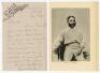 Edward Mills Grace. Gloucestershire & England 1870-1895. Interesting early single page handwritten letter, dated 5th July 1875, written by Grace at Thornbury in Gloucestershire in his capacity as a county coroner, relating to the inquest into the drowning