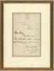 W.G. Grace. Single page handwritten letter in ink from Grace, dated 8th March 1889’, to ‘Dear Teddy [E.G. Wynyard?]’. Writing from Thrissell House in Bristol, Grace writes, ‘I enclose one [signature] of E.M. [Grace] I cut off a letter. Hoping you will be 