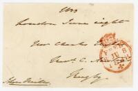 John Mills. Hampshire, M.C.C. & England 1816-1820. Signed free-front envelope to Mr. Charles Mills, dated and sent from ‘London, June eight 1833’. Nicely signed ‘John Mills’ in black ink. Rare early signature of Mills who played nine first-class matches. 