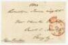 John Mills. Hampshire, M.C.C. & England 1816-1820. Signed free-front envelope to Mr. Charles Mills, dated and sent from ‘London, June eight 1833’. Nicely signed ‘John Mills’ in black ink. Rare early signature of Mills who played nine first-class matches. 