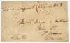 Thomas Assheton Smith. Original signed free-front envelope to a’Messrs Meyer & Miller’ in St. James’s, London, dated and sent from Cowes August 4th 1823’. Signed ‘T.A. Smith’ in black ink. An early signature of Smith, who was noted for being an outstandin