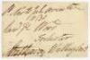 Charles Gordon. Lord Strathavon & Earl of Aboyne. Hampshire, Kent, Surrey & M.C.C. 1818-1843. Signed free-front envelope to a Rev Wood of Irchester, Wellingboro, dated and sent from ‘St. Neots, July seventeen 1830’. Nicely signed ‘Strathavon’ in black ink