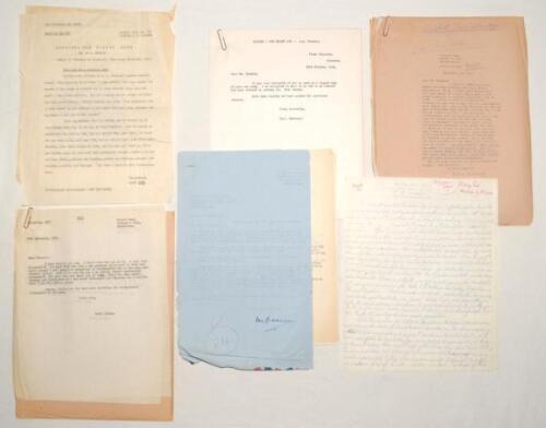 &lsquo;Cricket. The Golden Ages&rsquo;. A.A. Thomson. A folder comprising a collection of correspondence, originally from the archives of the London publisher, Stanley Paul & Co., relating to the publication of Thomson&rsquo;s work in 1961, and subsequent re-issue by The S