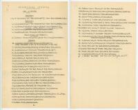 Cricketana Society List of Members 1930. Two copies of lists of members of the Society, one being Weston’s copy of a typed list with alterations and additions in Weston’s own hand, the other a six page official printed version comprising introductory lett