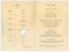 Australia tour to England 1934. Official folding menu for the ‘Complimentary Dinner to the Australian Team’ held at ‘Lord’s Hotel, N.W.’, 14th May 1934. The menu with decorative front cover with illustrations of cherubs and the Ashes urn above the printed - 2