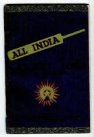 ‘All India Cricket Tour of England 1946’. Official souvenir brochure for the Indian tour of England. Edited by A.W. Simpson. Pictorial covers. Fully signed to inside pen/profile pictures in ink by all sixteen members of the Indian tourists plus the manage