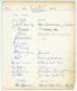 Australia tour to England 1961. Three large pages taken from a hotel guest book, signed to three sides by sixteen playing members of the tour, including Benaud (Captain), Mackay, McDonald, McKenzie, Lawry, Burge, Gaunt, Misson, Kline, Grout, Davidson, Qui - 3