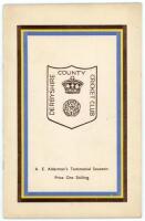 Albert Edward Alderman. Derbyshire 1928-1948. Official ‘A.E. Alderman’s Testimonial Souvenir’ booklet issued by Derbyshire C.C.C. in 1948. Nicely signed in blue ink to the ‘Derbyshire Cricketers, 1947’, photo page. Signatures are E.J. Gothard (Captain), D