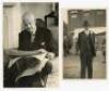 Pelham Francis ‘Plum’ Warner. Oxford University, Middlesex & England 1894-1920. Three original mono press photographs and one postcard from Warner’s personal collection. Two photographs by Allan G. Chappelow depict Warner in his later years at home, one i - 3