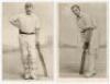 Pelham Francis ‘Plum’ Warner. Oxford University, Middlesex & England 1894-1920. Original engraved bookplate image of Warner standing full length leaning on a bat at the crease, with title to lower border ‘Mr. P.F. Warner’, from an photograph by Elliott & - 4