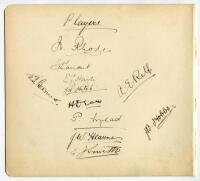 Gentlemen v Players, Lord’s 1912. Large double album page very nicely signed in black ink by both the Gentlemen (11 signatures) and the Players (11) with title to the top border of each page. Twenty two signatures, for the Gentlemen, C.B. Fry, K.S. Ranjit