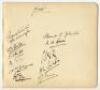 Gentlemen v Players, Lord’s 1912. Large double album page very nicely signed in black ink by both the Gentlemen (11 signatures) and the Players (11) with title to the top border of each page. Twenty two signatures, for the Gentlemen, C.B. Fry, K.S. Ranjit - 2