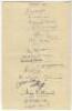 Pakistan tour of England 1954. Large page with title ‘Pakistan 1954’ handwritten to top border and very nicely signed beneath by seventeen members of the touring party. Signatures include Abdul Kardar (Cpt), Wazir Mohammad, Khalid Hassan, Shuja-ud-din, Sh