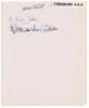 Yorkshire C.C.C. 1933. Album page nicely signed ink by ten members of the Yorkshire team. Signatures are Sellers (Captain), W. Barber, Sutcliffe, Dennis, Wood, Leyland, Verity, Bowes, Rhodes and Holmes. Sold with two further album pages with four ink sign - 2