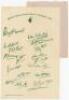 Surrey, County and tour signatures 1930s-1950s. A selection of album pages including two comprising signatures in ink of Surrey players of the period. Signatures include Bennett, Parker, Gover, Barling, Mobey, Squires, McIntyre, Whittaker (one smudged), E - 3