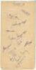 Sussex 1948. Large album page very nicely signed in ink by eleven members of the team. Signatures include Bartlett (Cpt), Cox, James Langridge, John Langridge, Oakes, Cornford, Wood, Parks, James, Davidson etc. Good/ very good condition