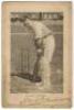 Lord Martin Bladen Hawke. Cambridge University, Yorkshire & England 1881-1912. Mono postcard of Hawke in batting pose at the crease. Signed in ink to lower border ‘Hawke’. Wrench series no. 2933. Postally used and postmarked 16th May 1907. Some soiling an