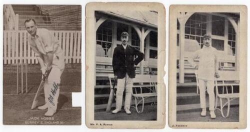 John Berry ‘Jack’ Hobbs. Surrey & England , 1905-1934. Sepia real photograph postcard of Hobbs, full length in batting pose. Nicely signed to the photograph in black ink by Hobbs. To verso, a handwritten message in ink in Hobb’s own neat hand, dated 14th 