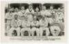 Leicestershire C.C.C. 1954. Excellent mono real photograph plain back postcard of the team seated and standing in rows wearing cricket attire. A. Wilkes & Son, West Bromwich. VG