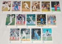 Indian cricketers collectors’ cards and postcards. Fifteen T.C.C.B./ Classic Cricket Cards including no. 493 signed by Virat Kohli, also nos. 60-65, 67, 341, 375-377, 442 and 449 including Azharuddin, Sidhu, Tendulkar, Srinath, Mongia, Manjrekar, Kumble, 