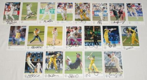 Australia. Classic Cricket Cards ‘International Cricketers’ series. Twenty cards of Australian cricketers, each signed by the featured player. Card numbers are 84 Taylor, 209 Law, 244 Love, 257 Katich, 296 Watson, 339 Jacques, 391 Hussey, 413 Siddle, 416 