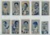 Carreras Turf ‘Famous cricketers’ 1950. Full set of fifty plain back cigarette cards. Twenty six of the cards have been signed by the player featured to card face.