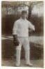 William ‘Barlow’ Carkeek, Victoria & Australia, 1903-1915. Original sepia photograph of Australian wicketkeeper and batsman William Carkeek in wicket keeping attire, wearing Australian cap in 1909