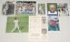 Australia Test and domestic cricketers 1980s-2010s. Thirteen colour and mono press photographs and one printed image, each signed by the featured player. Signatures include Shane Warne, Justin Langer, Darren Lehmann, Jason Gillespie, Greg Matthews, Tom Mo - 2