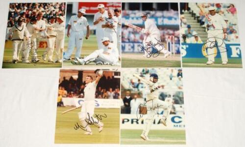 The Ashes. England v Australia 1993-1997. Thirty original colour press photographs of match action, celebrating victory etc. comprising ten each from the Australia tours to England in 1993 and 1997, and England in Australia 1994/95. Each photograph signed