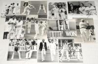 England v Australia 1989. A good selection of thirty original mono press photographs from the 1989 Ashes test series. Images depict match action, player portraits, balcony scenes etc. Players featured include Gower, Russell, Gatting, Foster, Pringle, Both