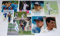 England Test and one day international players signed photographs 1980s-2020s. Twenty original colour press photographs of England players in match action, player portraits etc. Each photograph signed by the featured player. Signatures are Cork, Stewart, 