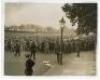 The Ashes. England v Australia 1926. Four original mono press photographs depicting a variety of scenes from the 1926 Ashes series. Images feature large crowds queuing outside Lord’s for the 2nd Test, 26th- 29th June 1926, Ryder clean bowled by Tate in th