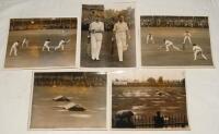 The Ashes. England v Australia, first Test, Trent Bridge, 12th-15th June 1926. Eight original mono press photographs from the first Test. Images include Hobbs and Sutcliffe walking out to bat at the start of the match, and two of Sutcliffe batting. The re