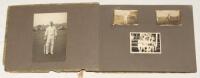 S.M. Gow. Hampstead C.C. 1919-1931. Original photograph album, formerly the property of Gow, comprising approx. seventy candid mono photographs of varying sizes laid down to pages and a small selection of six loose photographs, postcards and a Christmas c