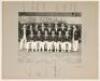 ‘Canadians in England’ 1954. Two official mono photographs of the Canadian touring party, one of the team seated and standing in rows wearing tour blazers at Lord’s, signed to the mount by the fifteen members of the touring party. Signatures include Robin