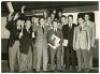 ‘Canadians in England’ 1954. Two official mono photographs of the Canadian touring party, one of the team seated and standing in rows wearing tour blazers at Lord’s, signed to the mount by the fifteen members of the touring party. Signatures include Robin - 4