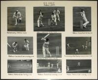 Robert Alec Gale. Middlesex 1956-1965. Montage of nine original mono press photographs of Gale in match action playing for Middlesex. The photographs window mounted with hand printed title ‘R.A. Gale, Middlesex & M.C.C.’ to mount. Each image similarly cap