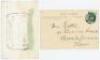 Edward Henry Bowley. Sussex, Auckland & England 1912-1934. Mono press photograph of Bowley walking out to bat. Signed in blue ink to the photograph by Bowley. P.A. News. 5.25&rdquo;x 3.25&rdquo;. Adhesive mark to verso and some creasing, otherwise good. Sold with a m - 2