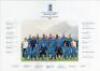 ‘England One Day Squad. Triangular Series v South Africa & Zimbabwe 2000’. Official colour photograph of the England players and support staff. The photograph, by Vivian Allen, Cape Town, with mount overlay with printed title and players names to borders,