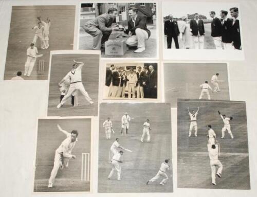 Test, tour and county photographs 1960-1966. A selection of thirty original mono press photographs covering Test and tour matches including match action, player portraits, promotional, groups, presentations etc. Series include South Africa in England 1960