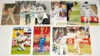 New Zealand and England 1990s. Eighteen original colour press photographs of New Zealand and England Test cricketers in match action and one mono player portrait, each signed by the featured player. New Zealand signatures include John Wright, Roger Twose,