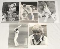 Midlands county player photographs 1970s-2000s. A selection of thirty colour and mono original press photographs comprising ten each of players from Northamptonshire, Warwickshire and Worcestershire. Each photograph signed by the featured player. Signatur