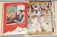 ‘The Cricketer’ Pakistan 1985-1999. A good run of the magazine in seven blue binders, covering Vol. 14 no. 4 (July 1985), Vol. 19 no. 2 (May 1990), no. 3 (June 1990), Vol. 21 no. 2 (May 1992) - no. 5 (August 1992), Vol. 22 nos. 1-12 (April 1993- March 199