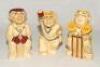 The Bowler, the Batsman and the Wicketkeeper’. Set of three H.J. Wood ceramic toby jugs of cricketers c.1960s/1970s. 7” tall. VG