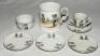&lsquo;Jumbo&rsquo; nursery ware. Selection of a cup and saucer, a tankard, a small bowl and three further saucers each decorated with image of Jumbo playing cricket, tennis, hockey, skating etc. Gold lustre to edges. The tankard stands 3.5&rdquo; tall, the saucers 3.5&rdquo; di