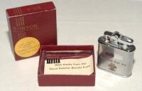 Ronson ‘Whirlwind’ cigarette lighter engraved to one side ‘Surrey County Cricket Club’ with Surrey emblem, and to the verso ‘County Champions 1952, 1953, 1954, 1955, 1956. Under Captaincy of W. Stuart Surridge’. The lighter, with original cloth pouch and 