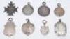 Cricket club medals 1893-1949. Fifteen cricket club medals of which eight are hallmarked silver, the majority with cricketing motifs. Engravings include ‘B.C.C. Bowling Average, J.E. Read 1893’, ‘S.R.J.C.L. A. Bothby 1911’, ‘East Leeds L.C.C. F. Rigler 1 - 2